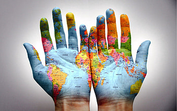 Palms, Miscellanea, Miscellaneous, Paint, Palm, Hands, Map HD wallpaper