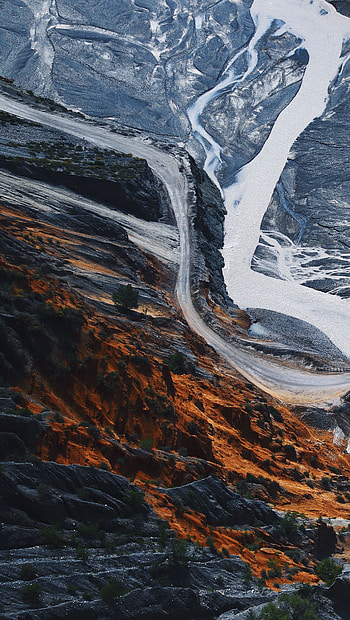 Landscape, Nature, Mountains, View From Above, Relief, Sinuous, Winding, Rocky HD phone wallpaper