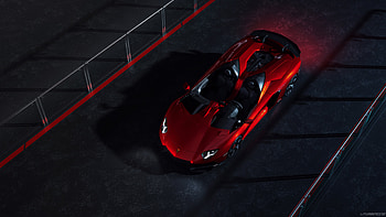 Lamborghini Aventador R, red sports car, fan art HD wallpaper
