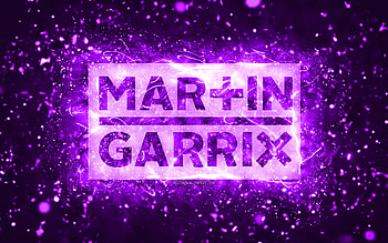 Martin Garrix violet logo, , dutch DJs, violet neon lights, creative, violet abstract background, Martijn Gerard Garritsen, Martin Garrix logo, music stars, Martin Garrix HD wallpaper