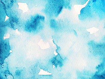 Abstract blue watercolor painting with dynamic textures and color variations. HD wallpaper