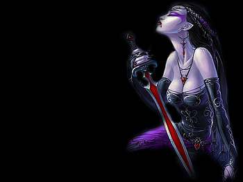 Miss Vampire, night, miss, sword, vampire HD wallpaper