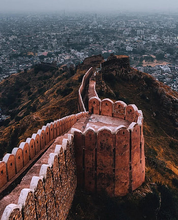 Jaipur Rajasthan, brickwork, sky HD phone wallpaper