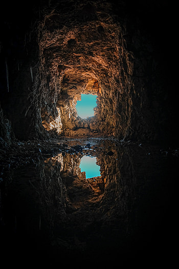 Nature, Rock, Reflection, Cave, Puddle HD phone wallpaper