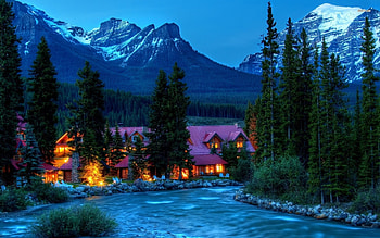 Riverside travels, riverside winter, Winter cabin , World HD wallpaper