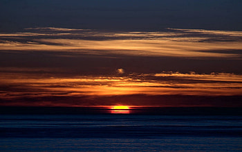 Nature, Sunset, Sky, Sea, Stripes, Streaks HD wallpaper