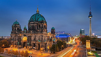 Berlin Cathedral, Berlin, Evening, History, Capitol, Cityscape, Religion, Night, Light, Church, City, Building, Majestic, Germany, Historical, Cathedral HD wallpaper