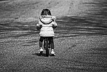 Miscellanea, Miscellaneous, Bw, Chb, Child, Bicycle, Childhood HD wallpaper