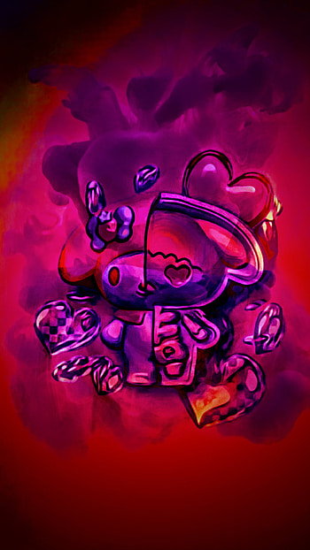 My Melody, red, art, anime, sanrio HD phone wallpaper