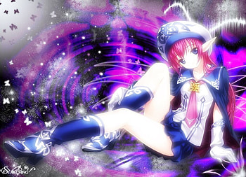 Elf, mystic, anime, pyrofluff, searching, miracle, cowboy boots HD wallpaper