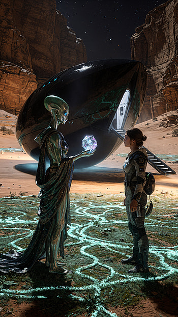 Starlit Envoy — Alien Diplomat , alien, astronaut HD phone wallpaper