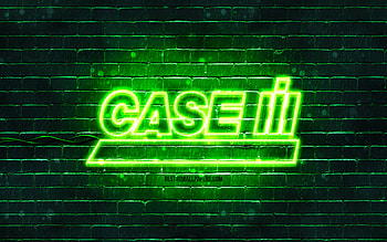 Case IH green logo, , green brickwall, Case IH logo, brands, Case IH neon logo, Case IH HD wallpaper