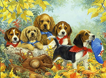 By Linda Picken, linda picken, animal, dog, puppy, painting, art HD wallpaper