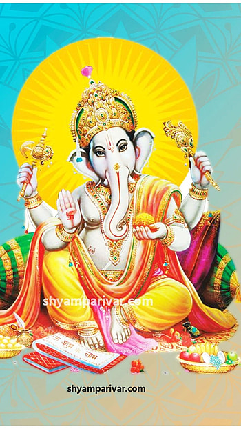 Ganpati , Blue Background HD phone wallpaper