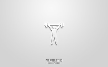 weightlifting 3d icon, white background, 3d symbols, weightlifting, weight loss icons, 3d icons, weightlifting sign, weight loss 3d icons HD wallpaper