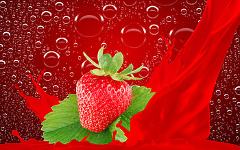 Strawberry Bubbles, fruit, strawberry, bubbles, red HD wallpaper