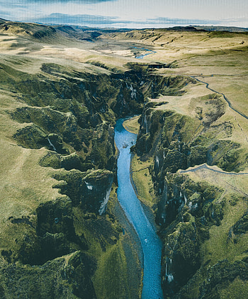 River, green and adorable, landscape, Iceland HD phone wallpaper
