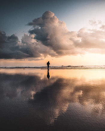 Sunset, Clouds, Horizon, Miscellanea, Miscellaneous, Loneliness, Alone, Lonely HD phone wallpaper