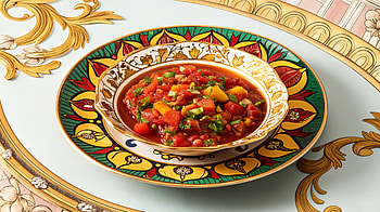 Vibrant Salsa Delight - Ultra, salsa, soup, colorful, Gourmet, plate HD wallpaper