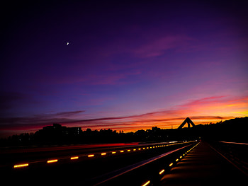 Sky, Night, Dark, Road, Markup HD wallpaper