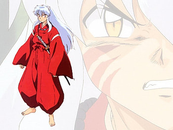 inuyasha demon, red, yellow HD wallpaper