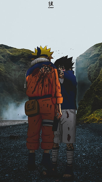 Naruto vs Sasuke, anime x reality, sky, sasuke uchiha, anime aesthetic, konoha, anime , naruto uzumaki, anime, naruto shippuden HD phone wallpaper
