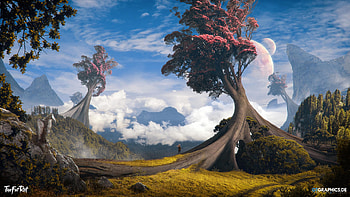 Sci Fi, fantasy, landscape, tree, fantasy landscape HD wallpaper