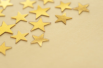 Golden stars, Festive background, Sparkling Christmas decorations, delight HD wallpaper