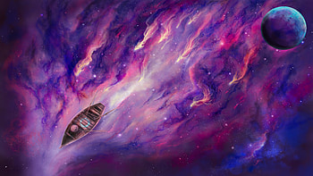Moonstealer, boat, artist, artwork, digital-art, deviantart HD wallpaper