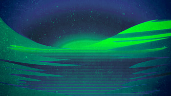 Abstract, sunset, green, lake, mountains, art HD wallpaper