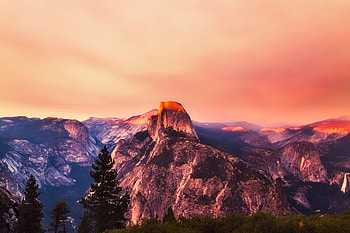 Aerial view, Yosemite National Park HD wallpaper