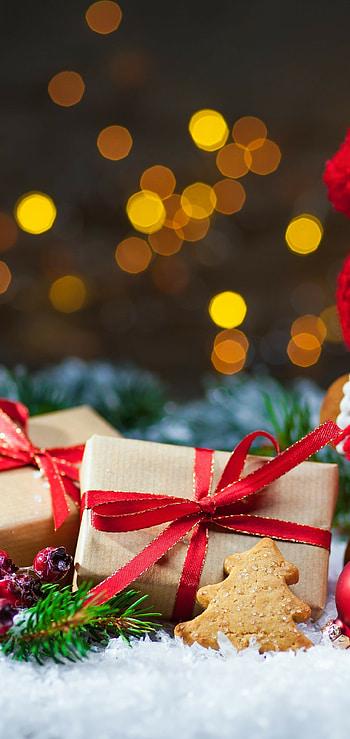 Christmas Gifts, Cookie, Bokeh, Samsung HD phone wallpaper