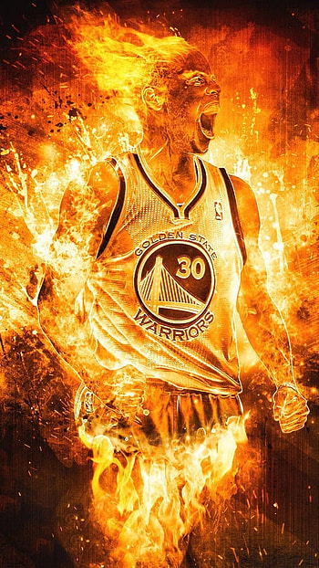 Golden State Warriors, Fire Theme, Stephen Curry HD phone wallpaper