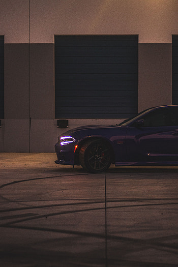 Violet, Cars, Side View, Purple, Dodge Charger, Headlight HD phone wallpaper