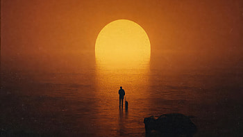 Walking Towards The Infinite, silhouette, alone, artist, artwork, digital-art HD wallpaper