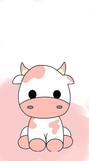 Cow, pink, cute HD phone wallpaper