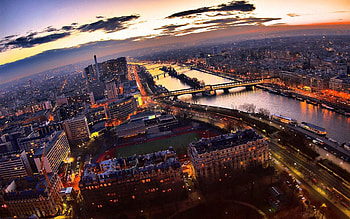 Cities, Night, Paris, Shine, Light, Skyscrapers, Bridge HD wallpaper