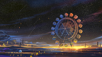 Ferris Wheel Minimal Art , ferris-wheel, artist, artwork, digital-art HD wallpaper
