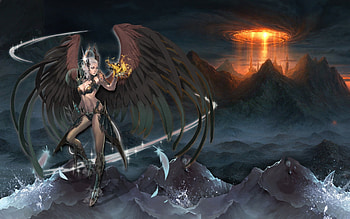 Aion, wing, fantasy, lineage, asmodian, dark HD wallpaper