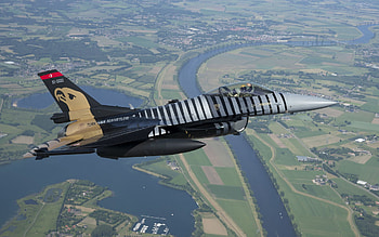 F-16C Fighting Falcon, Turkish Air Force, combat aircraft, F-16C, Turkey, military aircraft, F-16 in the sky HD wallpaper