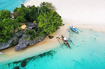Boracay, Philippines, sea, island, tropical, boats, trees, sky HD wallpaper