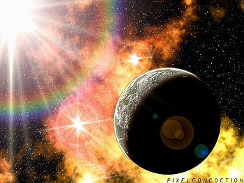 Nebular with planet, space, nature, abstract, fantasy HD wallpaper