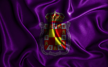 Jaen flag, , silk wavy flags, spanish cities, Day of Jaen, Flag of Jaen, fabric flags, 3D art, Jaen, cities of Spain, Jaen 3D flag HD wallpaper