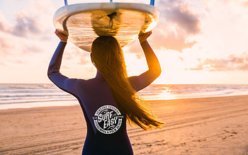 Girl Surfing, Coastal Adventure, Pacific Sunset, Ocean Waves HD wallpaper
