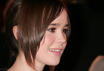 Ellen Page, smile, eyes, cute, actress, hair, female HD wallpaper