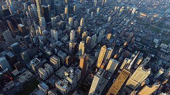 Aerial view, Chicago HD wallpaper