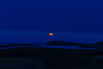 Blue Sky Dark Sunset, sunset, nature, blue HD wallpaper