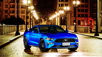 Ford Mustang GT Fastback, blue, 2018 HD wallpaper