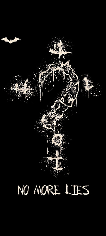 No more lies, art, black, nomorelies, batman, riddle HD phone wallpaper