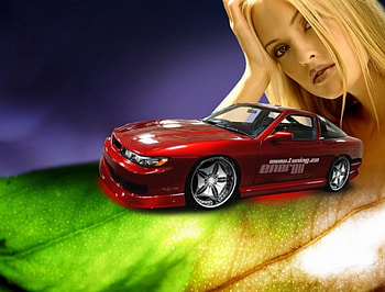 TUNING, street racing, car, tuning car, graphics, girl HD wallpaper